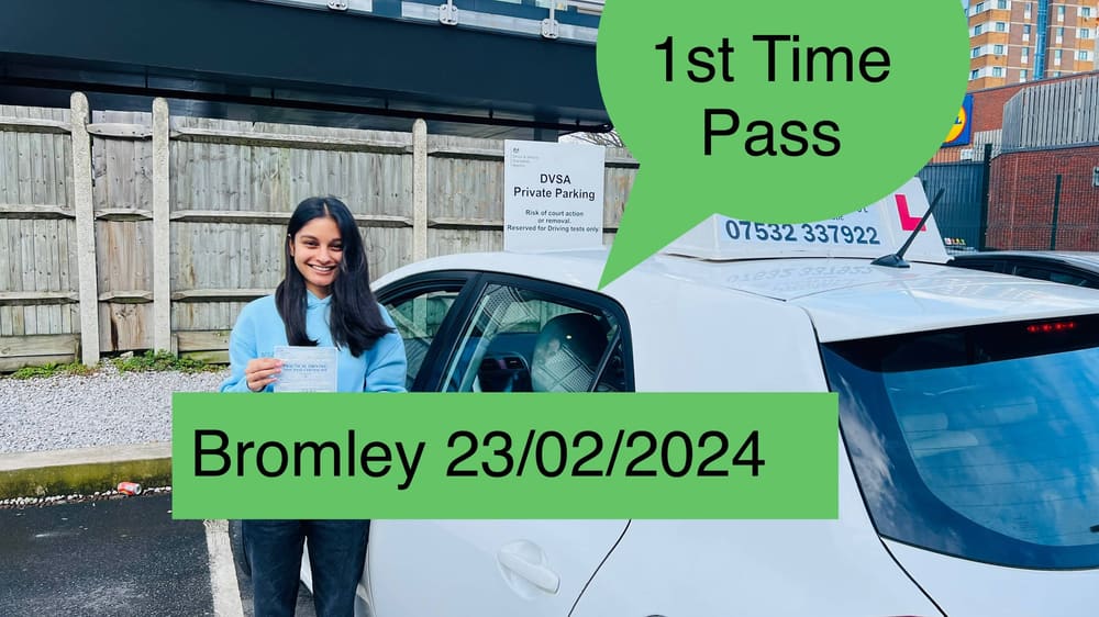 Drive More School student who passed their driving test first time in 2024, Bromley