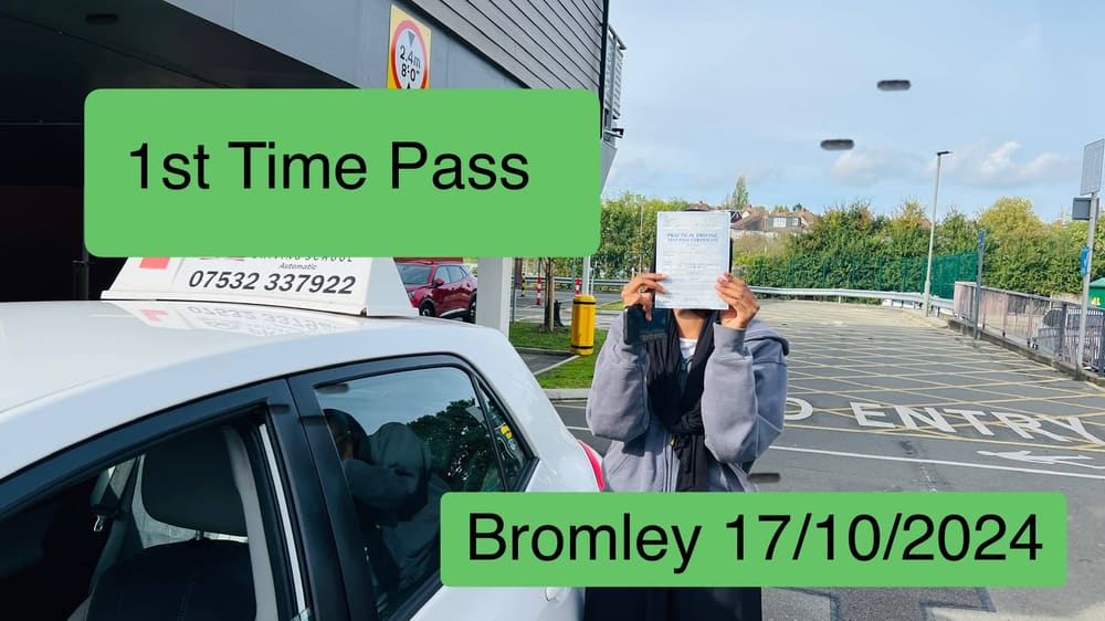 Drive More School student who passed their driving test first time in 2024, Bromley