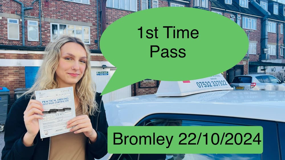 Drive More School student who passed their driving test first time in 2024, Bromley