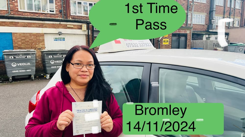 Drive More School student who passed their driving test first time in 2024, Bromley