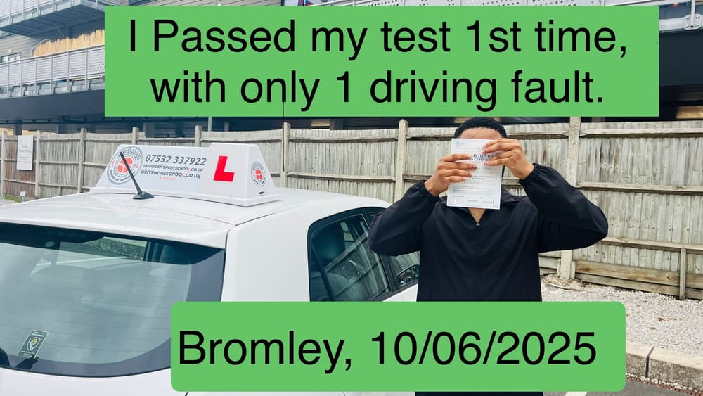 Drive More School student who passed their driving test first time in 2025, Bromley