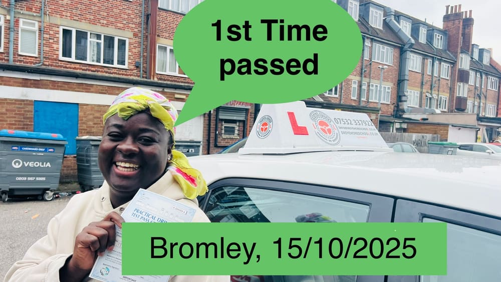 Drive More School student who passed their driving test first time in 2025, Bromley