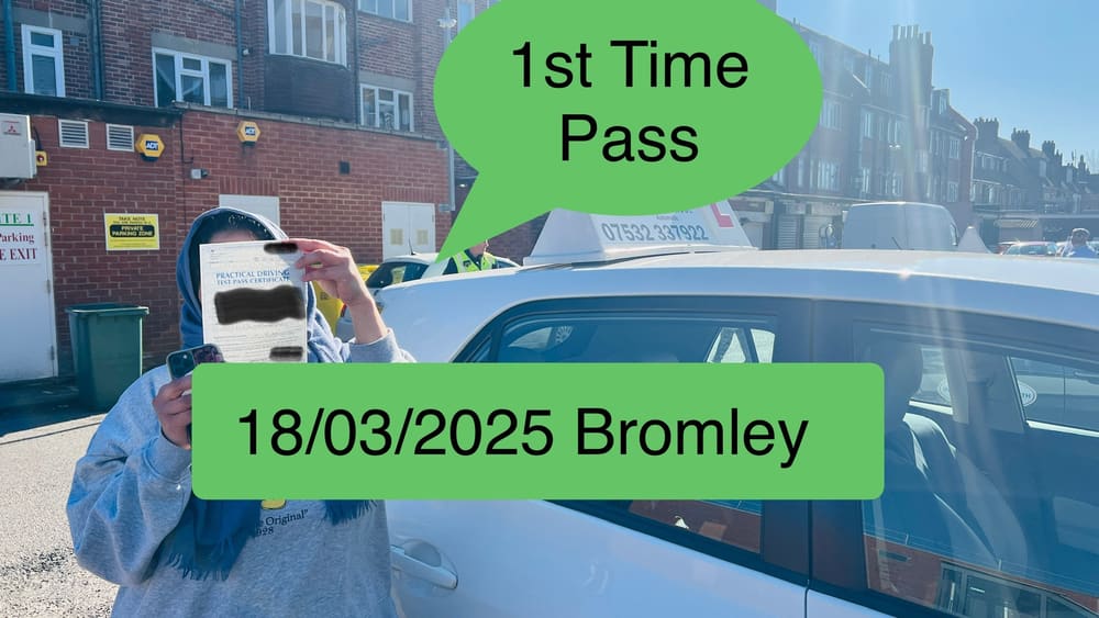 Drive More School student who passed their driving test first time in 2025, Bromley