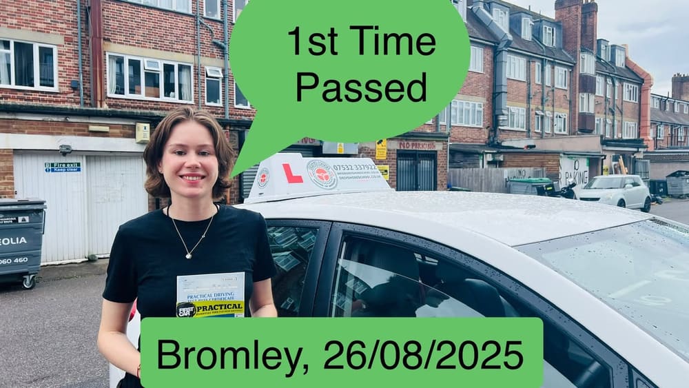 Drive More School student who passed their driving test first time in 2025, Bromley
