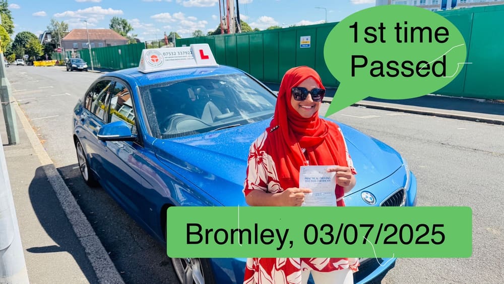 Drive More School student who passed their driving test first time in 2025, Bromley