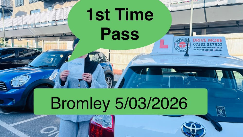 Drive More School student who passed their driving test first time in 2026, Bromley