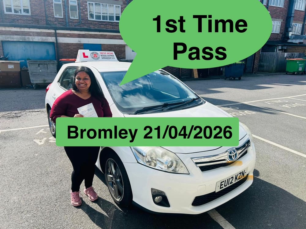 Drive More School student who passed their driving test first time in 2026, Bromley
