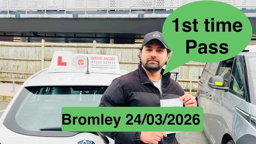 Drive More School student who passed their driving test first time in 2026, Bromley